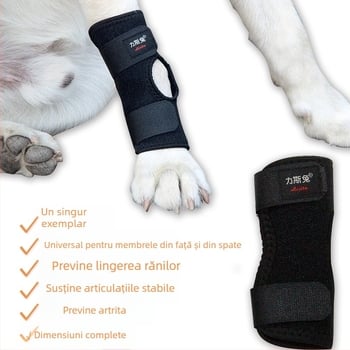 Protecție pentru laba din spate a animalelor de companie – protecție pentru genunchi și bandă de fracturi pentru câini și pisici, universală. (Material: Pânză; Stil: Protecție; Funcții: Menține căldura, Rezistentă la uzură)