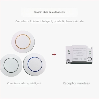 Comutator wireless inteligent cu temporizator și control dual, control RF433 și aplicație mobilă, 90-265V, 10A
