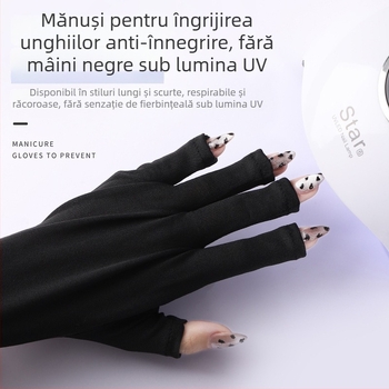 Mănuși de manichiură fără degete din cauciuc, protecție UV, pentru lampa de uscare a unghiilor, un singur exemplar