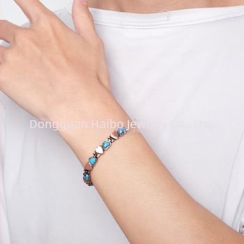 Brățară magnetică pentru femei, în formă de inimă, din aliaj, electroplatinată, stil personalizat