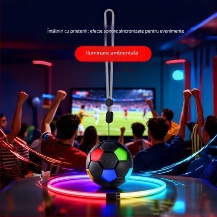 Difuzor Bluetooth rotund cu iluminare RGB, design portabil de birou pentru exterior; Bluetooth 5.3, 5W, baterie încorporată 1200–2000 mAh, sunet 360°