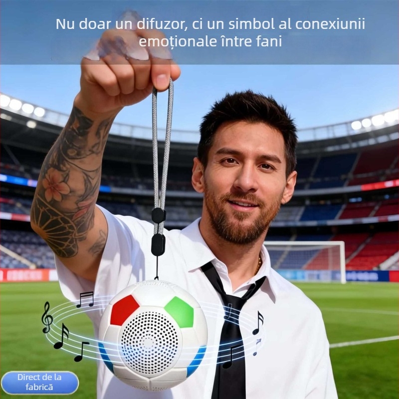 Difuzor Bluetooth rotund cu iluminare RGB, design portabil de birou pentru exterior; Bluetooth 5.3, 5W, baterie încorporată 1200–2000 mAh, sunet 360°