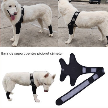 Protecție ortopedică pentru picioarele câinelui (față și spate) cu pernă pentru genunchi, din pânză • Material: pânză • Potrivit pentru câini • Funcție: protecție