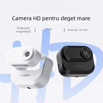 Cameră pentru deget sport cu încărcare magnetică, înregistrare HD în timpul mersului, stocare TF card, ecran LCD de 1 inch