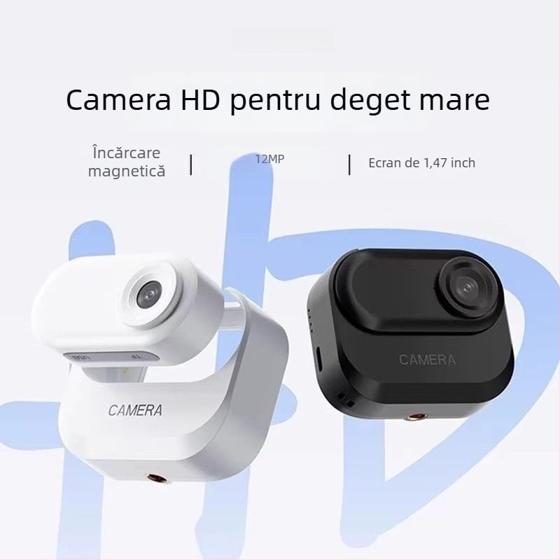 Cameră pentru deget sport cu încărcare magnetică, înregistrare HD în timpul mersului, stocare TF card, ecran LCD de 1 inch