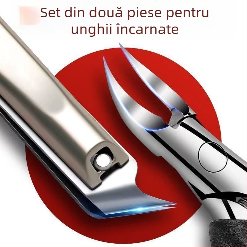 Set de instrumente pentru unghii pentru unghii încarnate, cu clește cioc de vultur și foarfecă, din plastic, deschidere înclinată