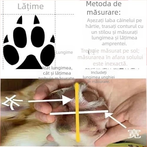 Pantofi de ploaie pentru câini – cauciuc, impermeabili și rezistenți la uzură (Material: Cauciuc; Funcții: Impermeabil, Rezistent la uzură; Potrivit pentru: Câini)