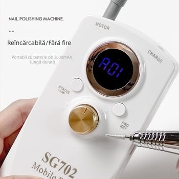 Freza pentru unghii de înaltă viteză, instrument profesional pentru eliminarea pielii moarte și lustruire, 35000 rpm, corp din plastic și oțel inoxidabil, 20 bucăți per cutie