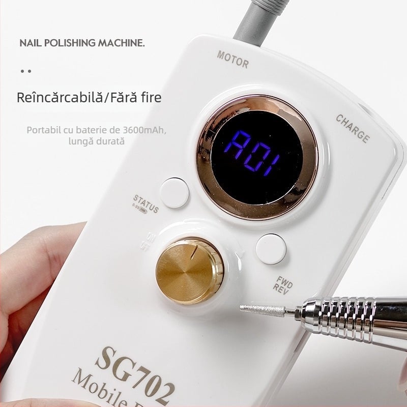 Freza pentru unghii de înaltă viteză, instrument profesional pentru eliminarea pielii moarte și lustruire, 35000 rpm, corp din plastic și oțel inoxidabil, 20 bucăți per cutie