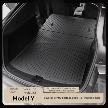 Covorașe portbagaj Tesla Model Y – față și spate, TPE, montaj cu adeziv