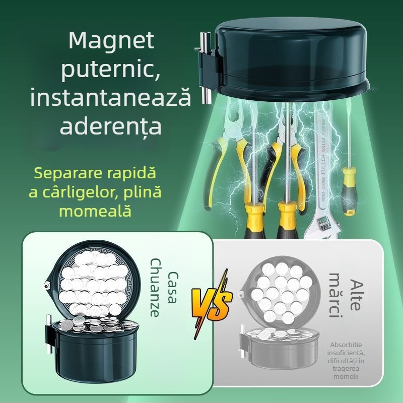 Kawazawa Tavă Magnetică cu Două Funcții pentru Momeli, cu Bazin Deschis – Plastic, Accesorii de Pescuit