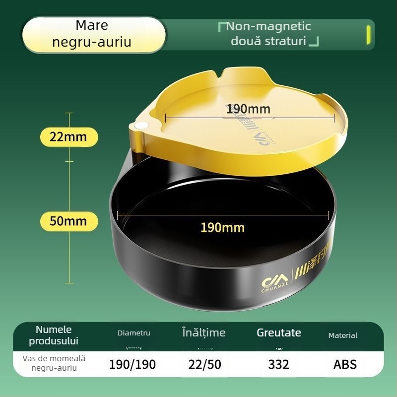 Kawazawa Tavă Magnetică cu Două Funcții pentru Momeli, cu Bazin Deschis – Plastic, Accesorii de Pescuit
