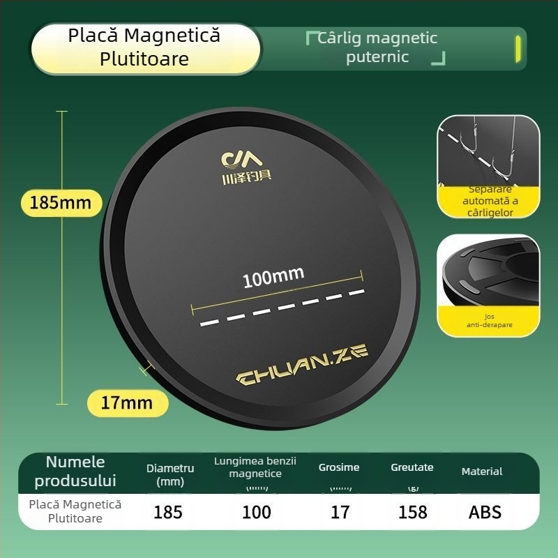 Kawazawa Tavă Magnetică cu Două Funcții pentru Momeli, cu Bazin Deschis – Plastic, Accesorii de Pescuit