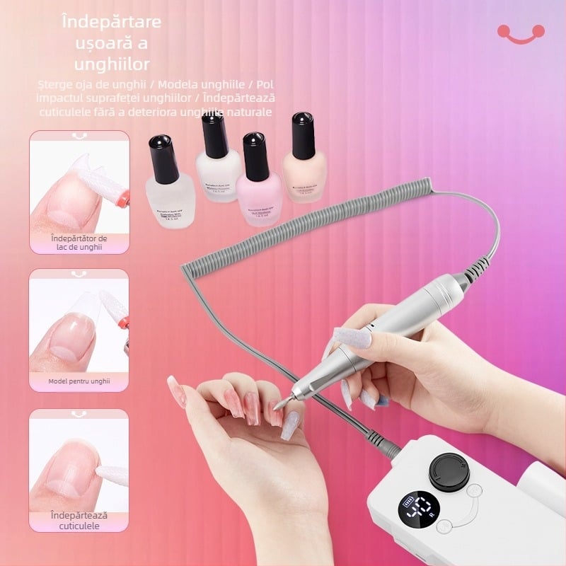 OSANUV BY02 Polizor pentru unghii reîncărcabil, îndepărtare lac și lustruire, zgomot redus, șlefuitor electric, Origine Guangzhou