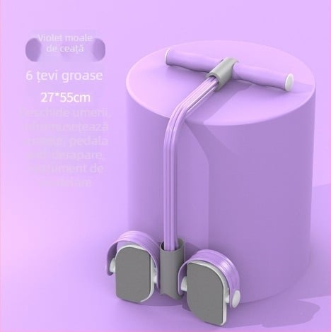 Dispozitiv de asistență pentru abdomene cu tensiune prin pedală și funcție de numărare, sistem cu șase șnururi pentru uz casnic