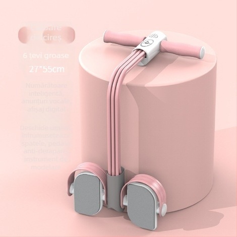 Dispozitiv de asistență pentru abdomene cu tensiune prin pedală și funcție de numărare, sistem cu șase șnururi pentru uz casnic