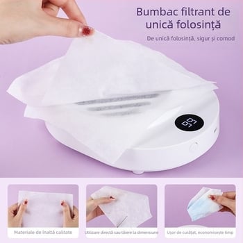 Aspirator pentru praf de manichiură, cu aspirație puternică și funcționare silențioasă — Conținut net: 1400 g; Material: Plastic