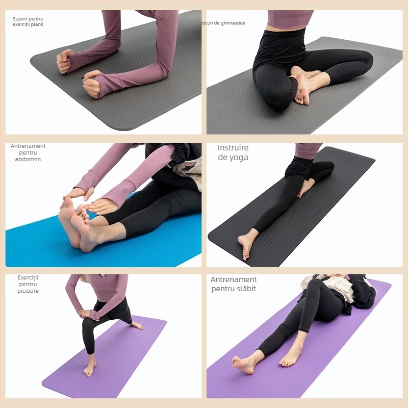 Covoraș de yoga din NBR, grosime 8–10 mm, antiderapant, pentru începători, cu etichetă privată licențiată