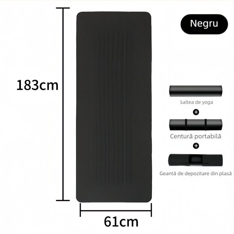 Covoraș de yoga din NBR, grosime 8–10 mm, antiderapant, pentru începători, cu etichetă privată licențiată