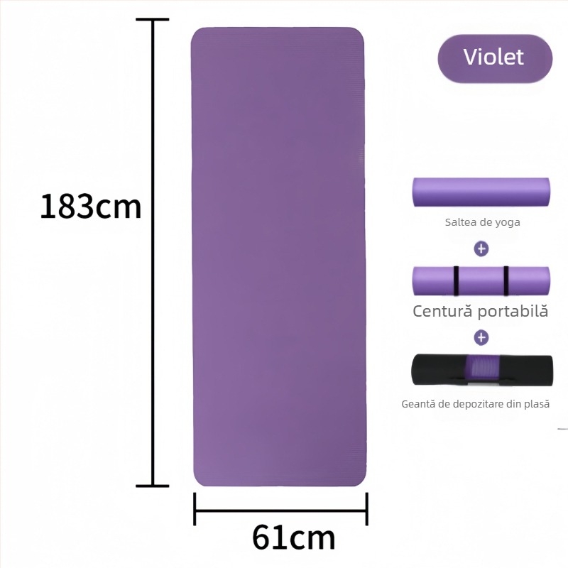Covoraș de yoga din NBR, grosime 8–10 mm, antiderapant, pentru începători, cu etichetă privată licențiată