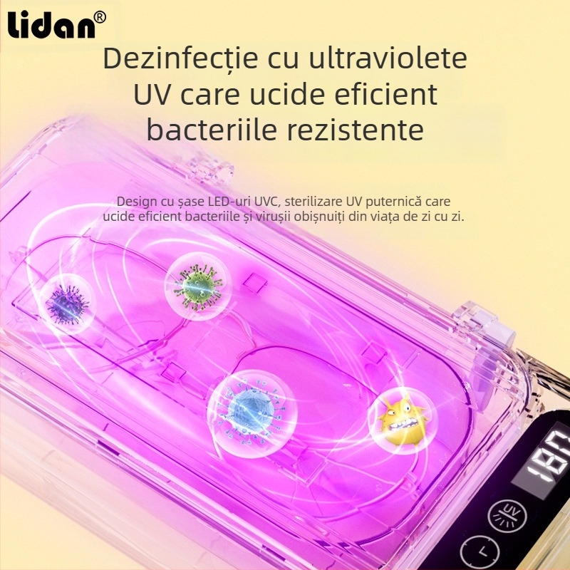 Lidan T-90 aparat multifuncțional de curățare cu ultrasunete pentru unelte de manichiură, cu curățare cu ultrasunete la înaltă frecvență și cutie UV dezinfectare