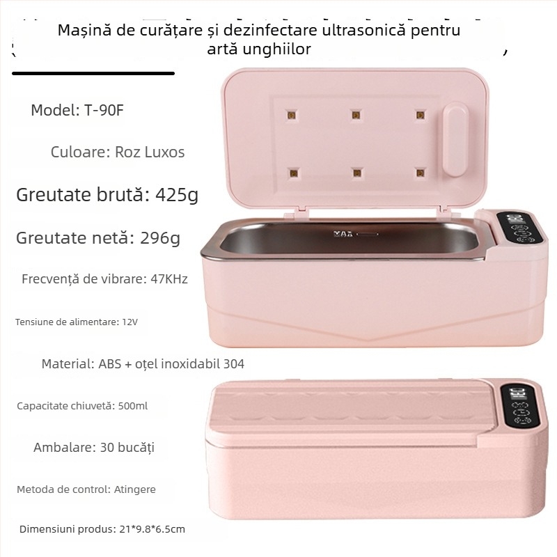 Lidan T-90 aparat multifuncțional de curățare cu ultrasunete pentru unelte de manichiură, cu curățare cu ultrasunete la înaltă frecvență și cutie UV dezinfectare