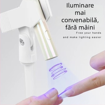 Lampă manuală pentru unghii cu suport cu două sloturi pentru carduri și clips pentru stickerele de unghii — 1 bucată