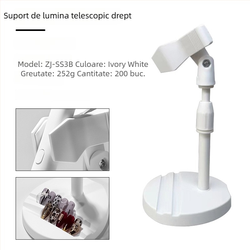 Lampă manuală pentru unghii cu suport cu două sloturi pentru carduri și clips pentru stickerele de unghii — 1 bucată