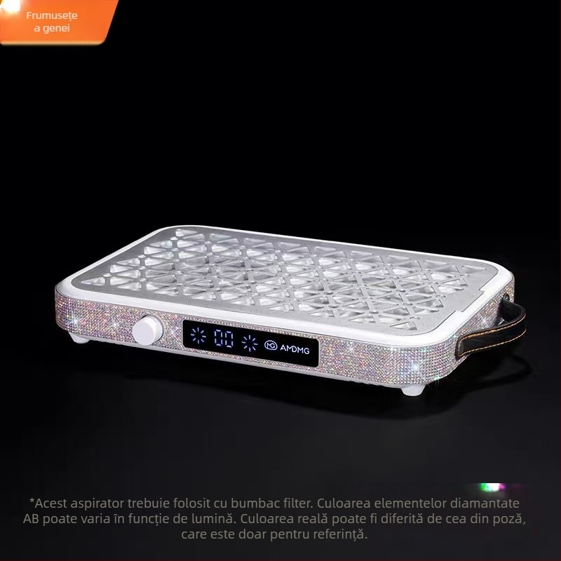 Extractor praf pentru unghii – ultra-subțire, silențios, turbină dublă, aspirație puternică, pentru saloane