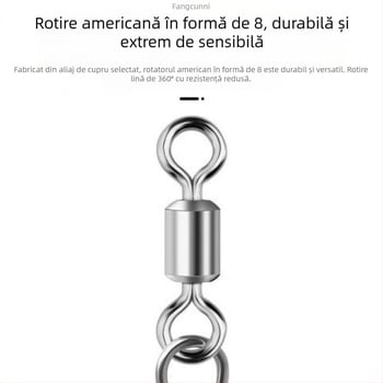 Conector inel în formă de 8 pentru pescuit – rotativ, mecanism de deschidere rapid; material: Diving fabric; marcă: Other