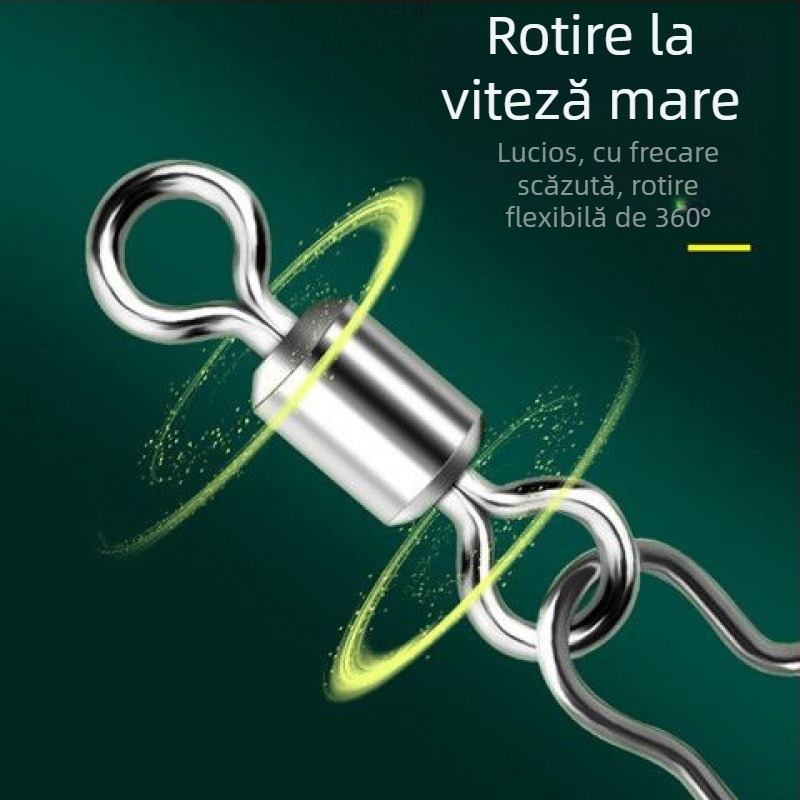 Conector inel în formă de 8 pentru pescuit – rotativ, mecanism de deschidere rapid; material: Diving fabric; marcă: Other