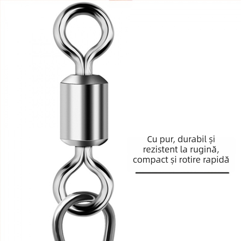 Conector inel în formă de 8 pentru pescuit – rotativ, mecanism de deschidere rapid; material: Diving fabric; marcă: Other