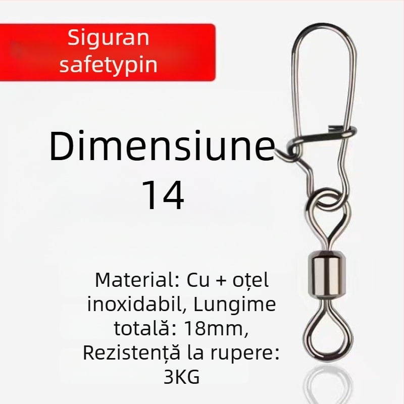 Conector inel în formă de 8 pentru pescuit – rotativ, mecanism de deschidere rapid; material: Diving fabric; marcă: Other