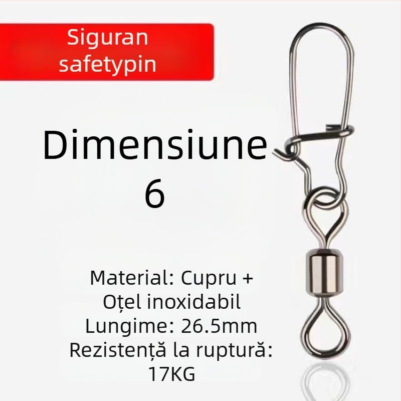 Conector inel în formă de 8 pentru pescuit – rotativ, mecanism de deschidere rapid; material: Diving fabric; marcă: Other