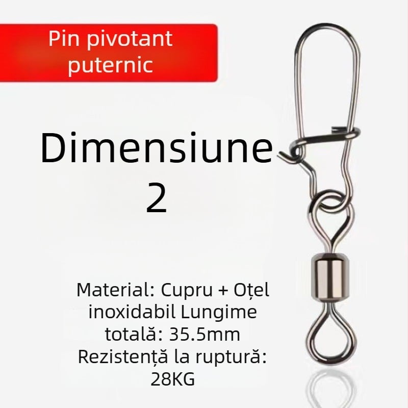 Conector inel în formă de 8 pentru pescuit – rotativ, mecanism de deschidere rapid; material: Diving fabric; marcă: Other