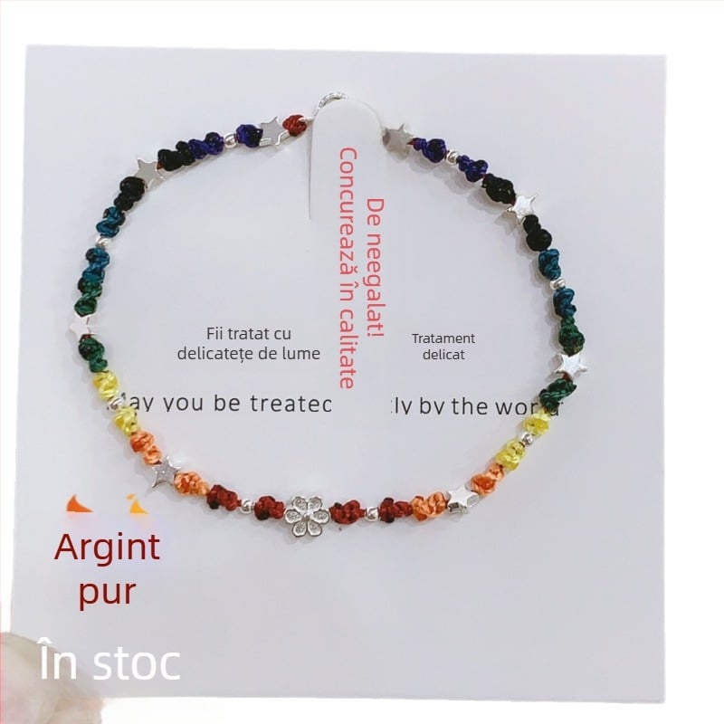 Brățară din ață de ceară cu design geometric, lucrată manual, argint 925, stil original pentru femei, origine Zhongshan