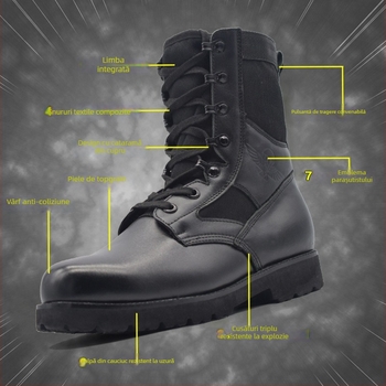 Ghete tactice de luptă, unisex, cu înălțime mare, partea superioară: Super Fiber, talpă: cauciuc, branț EVA