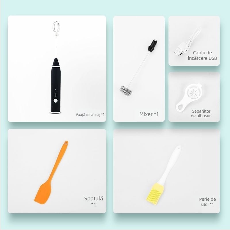 Mixer electric mini pentru ouă, pentru uz casnic – mixer pentru prăjituri, Bătător automat de albușuri | Cod KL519556445 | Brand: Altă