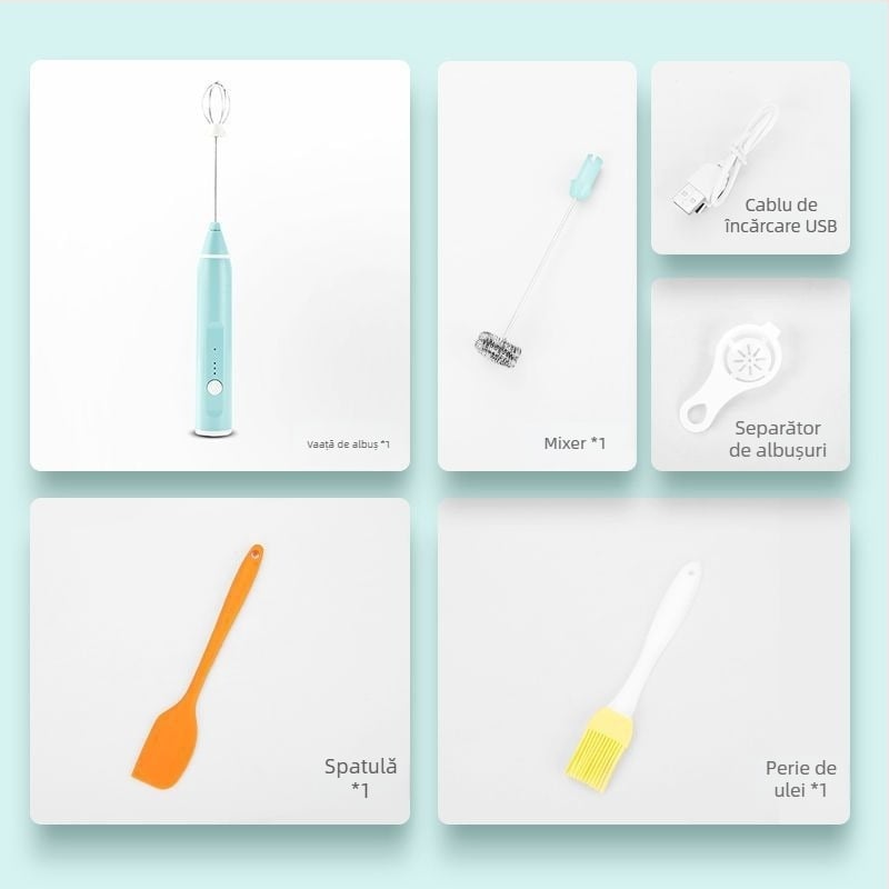 Mixer electric mini pentru ouă, pentru uz casnic – mixer pentru prăjituri, Bătător automat de albușuri | Cod KL519556445 | Brand: Altă