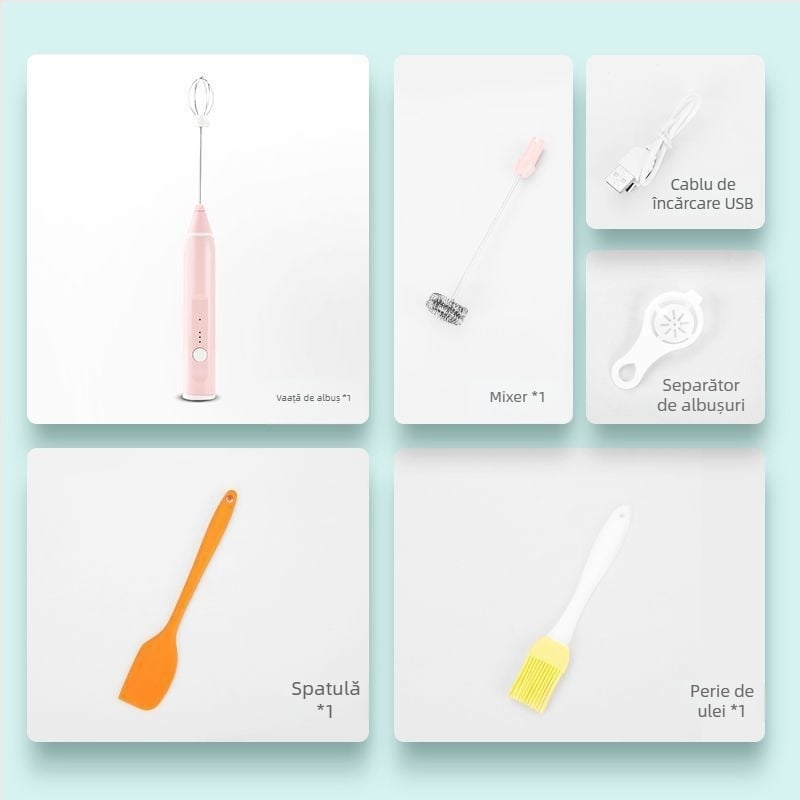 Mixer electric mini pentru ouă, pentru uz casnic – mixer pentru prăjituri, Bătător automat de albușuri | Cod KL519556445 | Brand: Altă