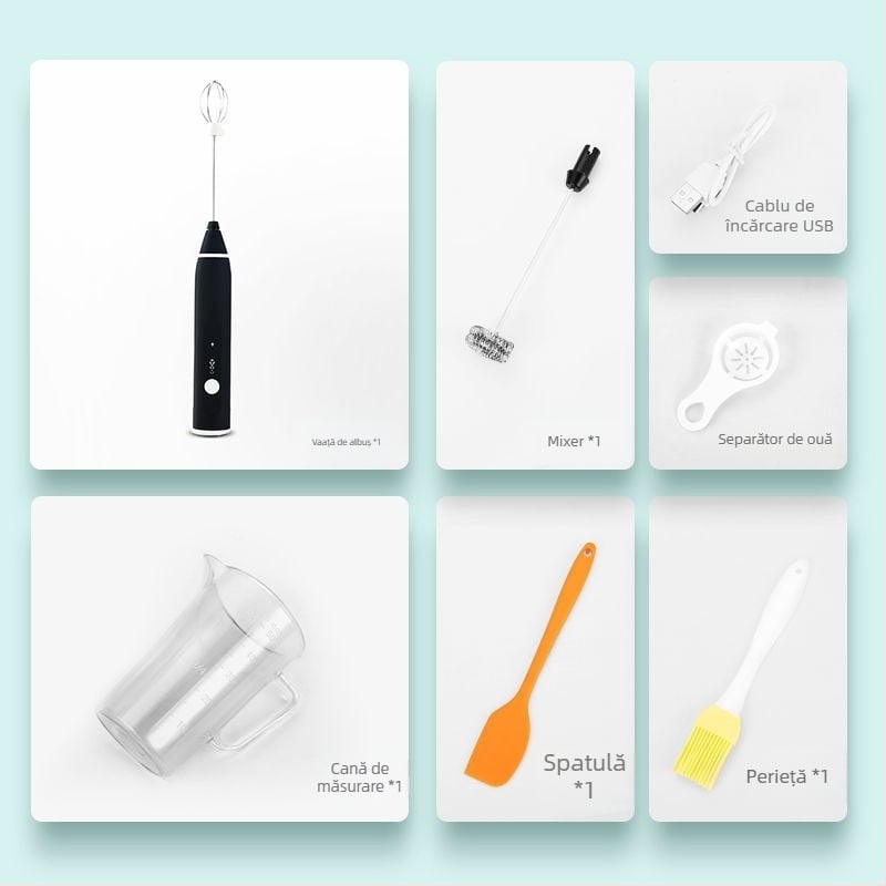 Mixer electric mini pentru ouă, pentru uz casnic – mixer pentru prăjituri, Bătător automat de albușuri | Cod KL519556445 | Brand: Altă