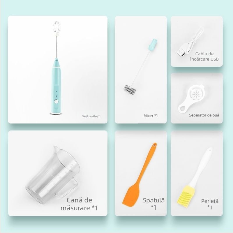Mixer electric mini pentru ouă, pentru uz casnic – mixer pentru prăjituri, Bătător automat de albușuri | Cod KL519556445 | Brand: Altă