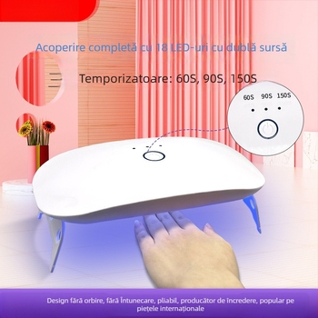 Lampa USB pentru unghii, cu 18 lămpi, sursă de lumină duală, lampă UV de polimerizare, timp de polimerizare de 120 de secunde