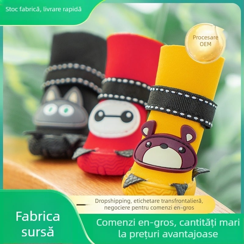Pantofi pentru câini — impermeabili, antiderapant, calzi, rezistenți la uzură; Material: pânză; Brand: Beautiful Pet; Origine: Jiangsu