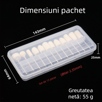 Cap de șlefuit din lână pentru unghii — set de 12 unelte pentru șlefuire electrică a unghiilor