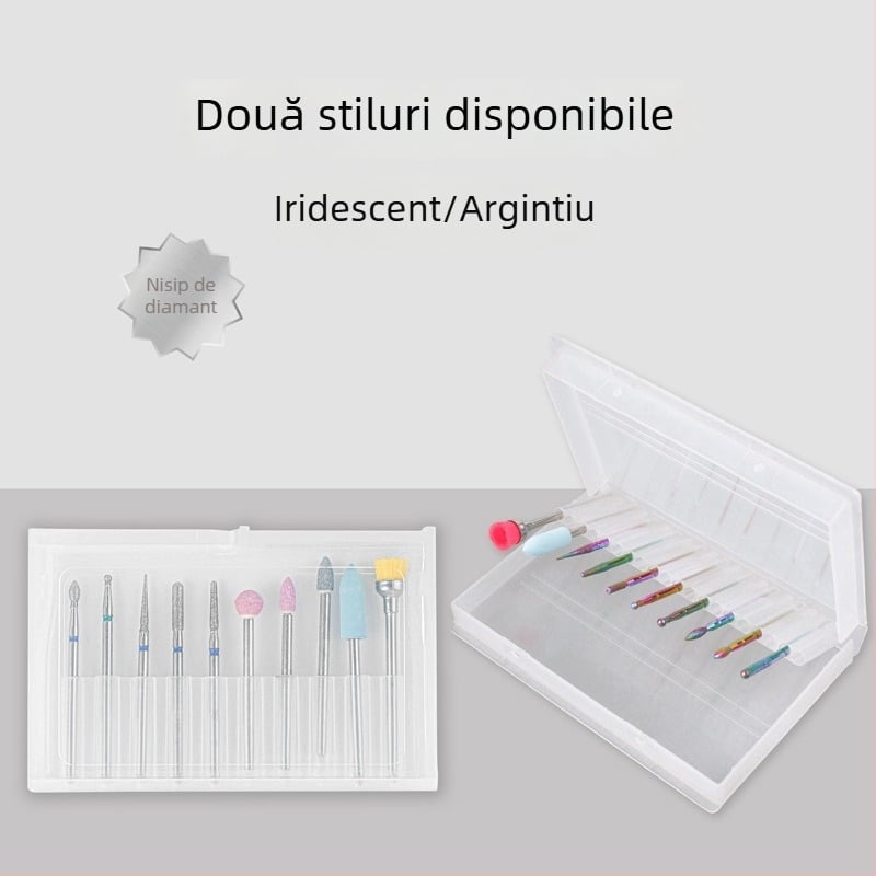 Set de capete pentru polisare unghii din oțel wolfram – Myano, set de unelte pentru îngrijirea unghiilor