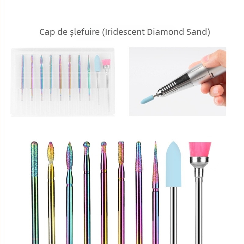 Set de capete pentru polisare unghii din oțel wolfram – Myano, set de unelte pentru îngrijirea unghiilor