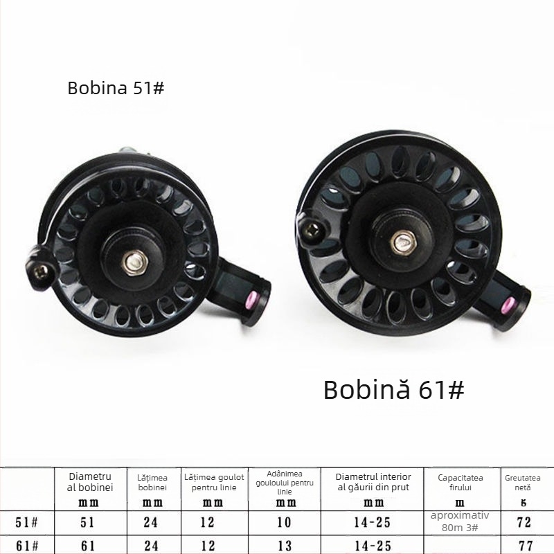 Kit de modificare a undiței de pescuit cu tambur și frână frontală, inel ghidaj și bobină
