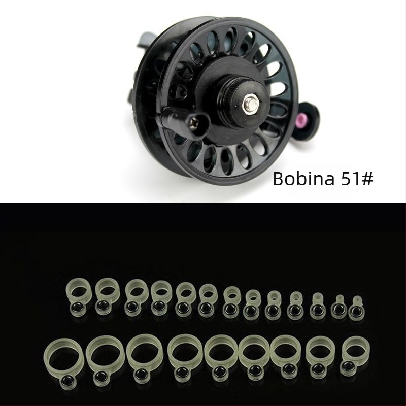 Kit de modificare a undiței de pescuit cu tambur și frână frontală, inel ghidaj și bobină