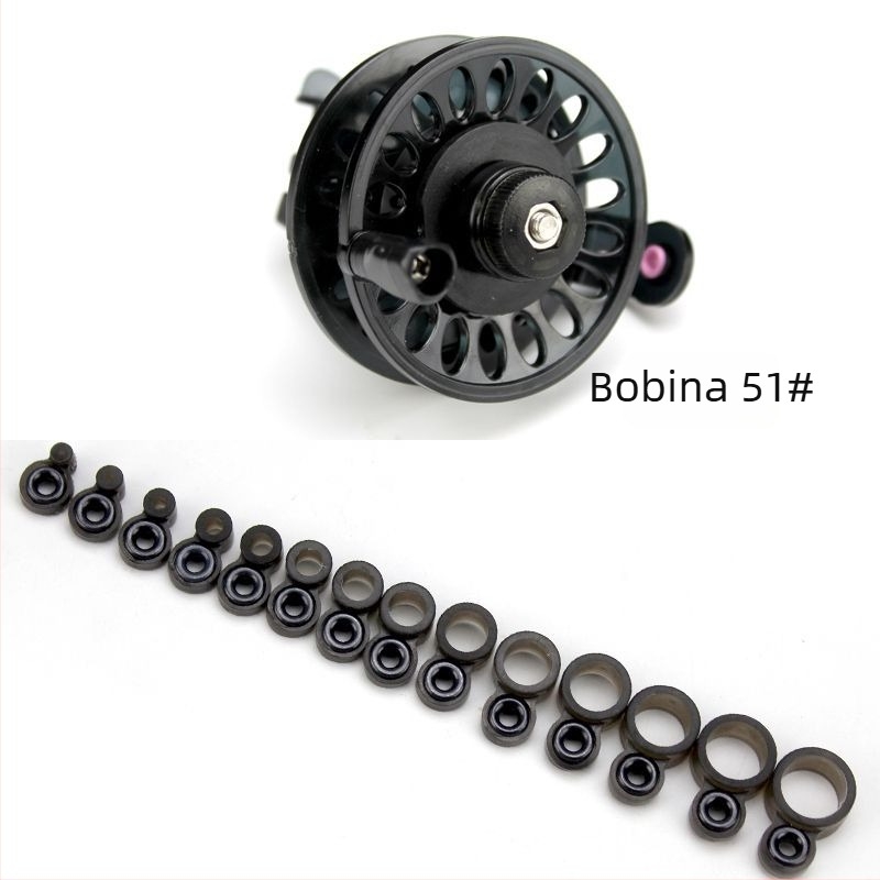 Kit de modificare a undiței de pescuit cu tambur și frână frontală, inel ghidaj și bobină